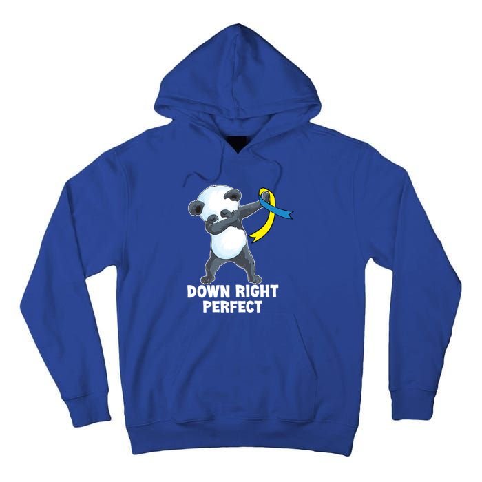 Down Right Perfect Dabbing Panda Down Syndrome Awareness Gift Tall Hoodie