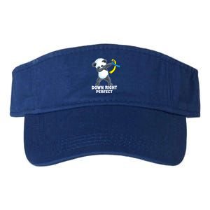 Down Right Perfect Dabbing Panda Down Syndrome Awareness Gift Valucap Bio-Washed Visor