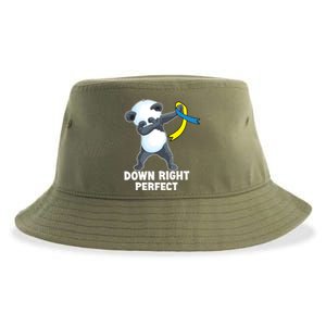 Down Right Perfect Dabbing Panda Down Syndrome Awareness Gift Sustainable Bucket Hat