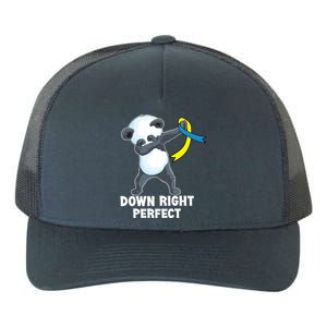 Down Right Perfect Dabbing Panda Down Syndrome Awareness Gift Yupoong Adult 5-Panel Trucker Hat