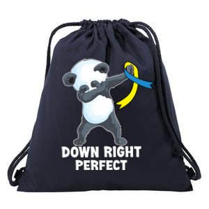 Down Right Perfect Dabbing Panda Down Syndrome Awareness Gift Drawstring Bag