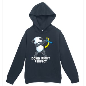 Down Right Perfect Dabbing Panda Down Syndrome Awareness Gift Urban Pullover Hoodie