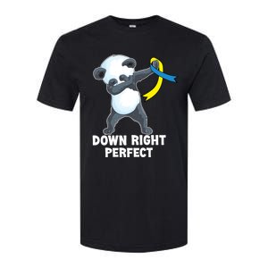 Down Right Perfect Dabbing Panda Down Syndrome Awareness Gift Softstyle CVC T-Shirt