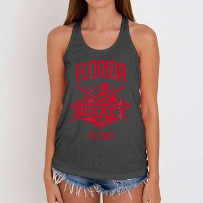 Distressed Retro Panther Party Tailgate Women's Knotted Racerback Tank