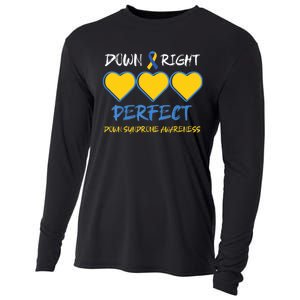 Down Right Perfect Down Syndrome Awareness Cooling Performance Long Sleeve Crew