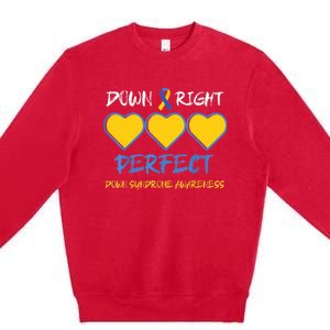 Down Right Perfect Down Syndrome Awareness Premium Crewneck Sweatshirt