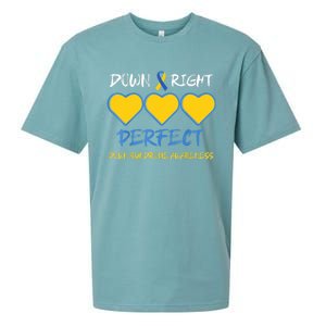 Down Right Perfect Down Syndrome Awareness Sueded Cloud Jersey T-Shirt