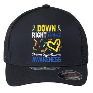 Down Right Perfect Down Syndrome Awareness Heart Sock Flexfit Unipanel Trucker Cap