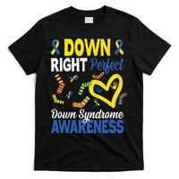 Down Right Perfect Down Syndrome Awareness Heart Sock T-Shirt
