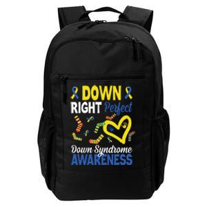 Down Right Perfect Down Syndrome Awareness Heart Sock Daily Commute Backpack