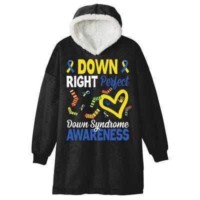 Down Right Perfect Down Syndrome Awareness Heart Sock Hooded Wearable Blanket