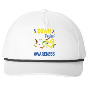 Down Right Perfect Down Syndrome Awareness Heart Sock Snapback Five-Panel Rope Hat