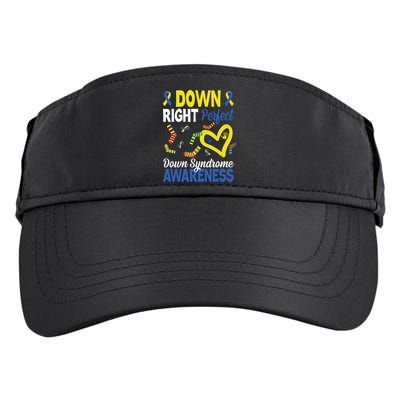 Down Right Perfect Down Syndrome Awareness Heart Sock Adult Drive Performance Visor
