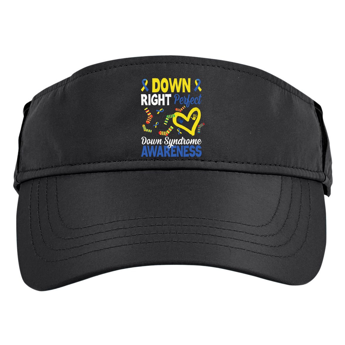 Down Right Perfect Down Syndrome Awareness Heart Sock Adult Drive Performance Visor