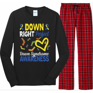 Down Right Perfect Down Syndrome Awareness Heart Sock Long Sleeve Pajama Set