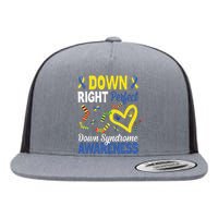 Down Right Perfect Down Syndrome Awareness Heart Sock Flat Bill Trucker Hat