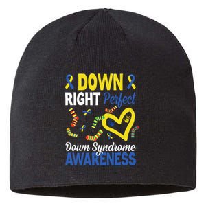 Down Right Perfect Down Syndrome Awareness Heart Sock Sustainable Beanie