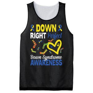 Down Right Perfect Down Syndrome Awareness Heart Sock Mesh Reversible Basketball Jersey Tank