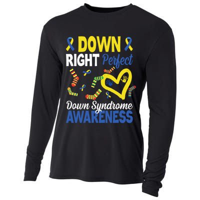 Down Right Perfect Down Syndrome Awareness Heart Sock Cooling Performance Long Sleeve Crew