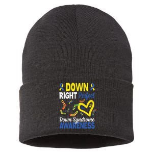 Down Right Perfect Down Syndrome Awareness Heart Sock Sustainable Knit Beanie