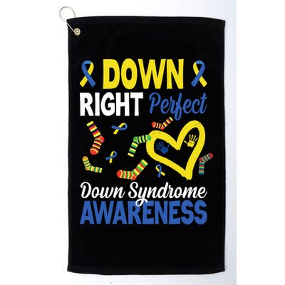 Down Right Perfect Down Syndrome Awareness Heart Sock Golf Towel