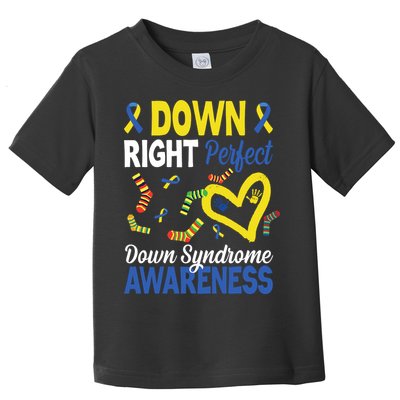 Down Right Perfect Down Syndrome Awareness Heart Sock Toddler T-Shirt