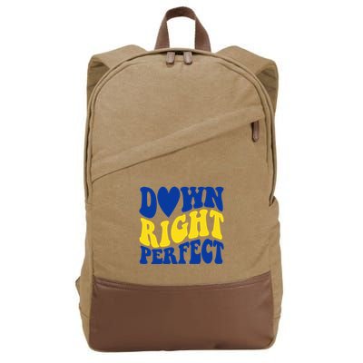 Down Right Perfect Down Syndrome Awareness Cotton Canvas Backpack