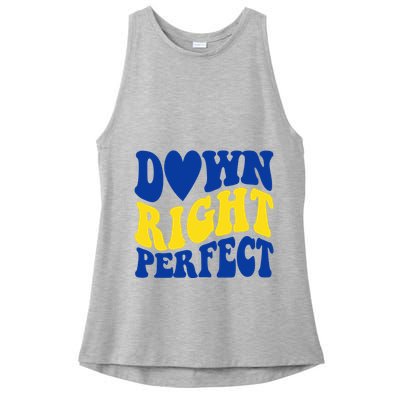 Down Right Perfect Down Syndrome Awareness Ladies PosiCharge Tri-Blend Wicking Tank
