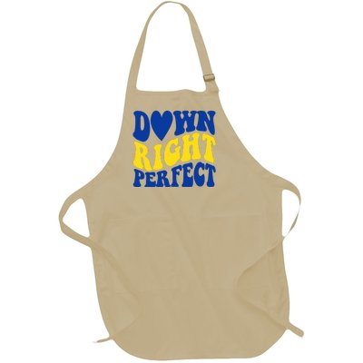 Down Right Perfect Down Syndrome Awareness Full-Length Apron With Pockets