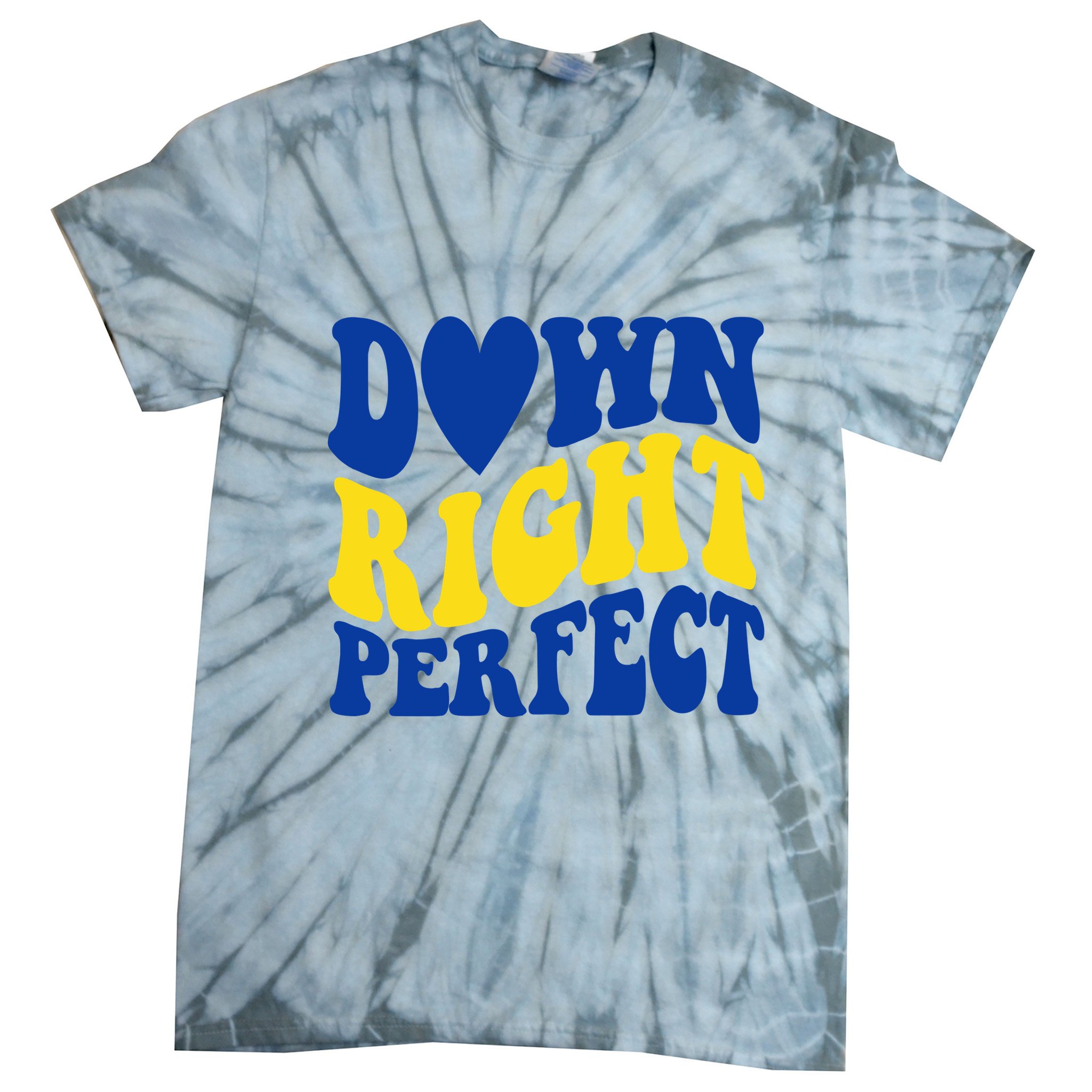 Down Right Perfect Down Syndrome Awareness Tie-Dye T-Shirt