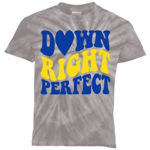 Down Right Perfect Down Syndrome Awareness Kids Tie-Dye T-Shirt