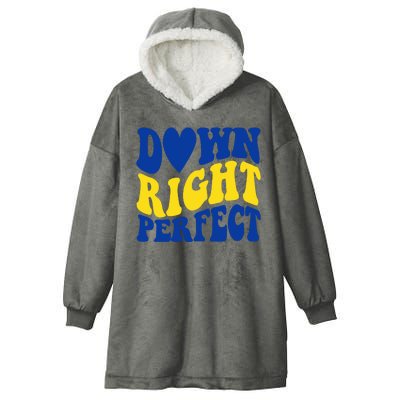 Down Right Perfect Down Syndrome Awareness Hooded Wearable Blanket