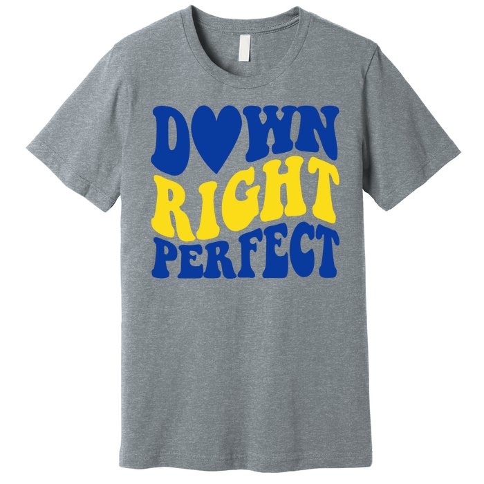 Down Right Perfect Down Syndrome Awareness Premium T-Shirt