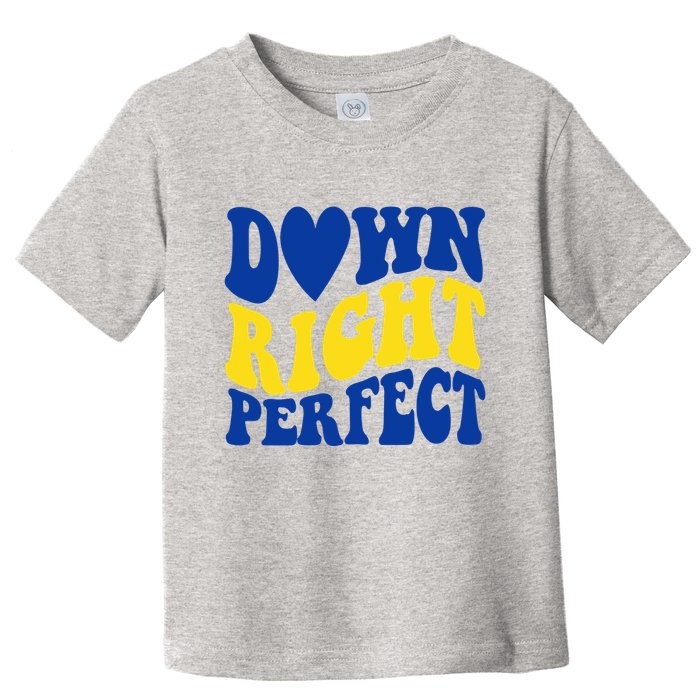 Down Right Perfect Down Syndrome Awareness Toddler T-Shirt