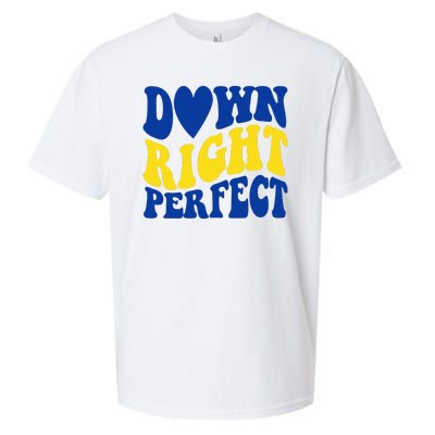 Down Right Perfect Down Syndrome Awareness Sueded Cloud Jersey T-Shirt