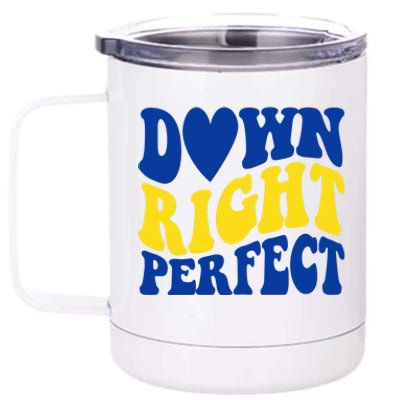 Down Right Perfect Down Syndrome Awareness 12 oz Stainless Steel Tumbler Cup