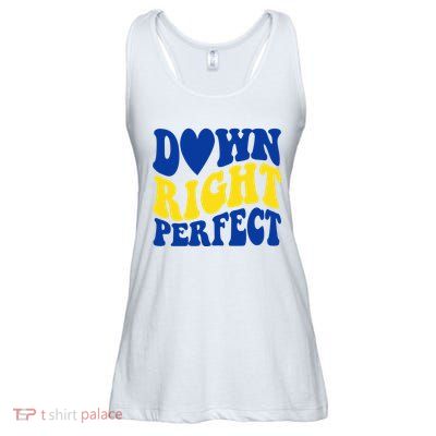 Down Right Perfect Down Syndrome Awareness Ladies Essential Flowy Tank