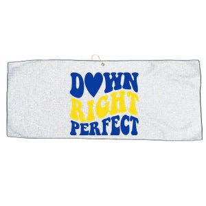 Down Right Perfect Down Syndrome Awareness Large Microfiber Waffle Golf Towel