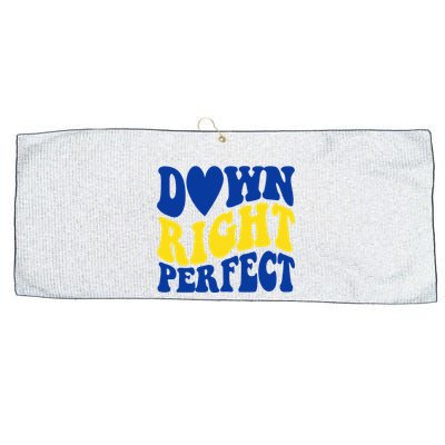 Down Right Perfect Down Syndrome Awareness Large Microfiber Waffle Golf Towel