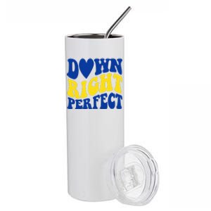 Down Right Perfect Down Syndrome Awareness Stainless Steel Tumbler