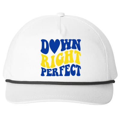 Down Right Perfect Down Syndrome Awareness Snapback Five-Panel Rope Hat