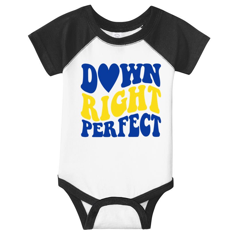 Down Right Perfect Down Syndrome Awareness Infant Baby Jersey Bodysuit