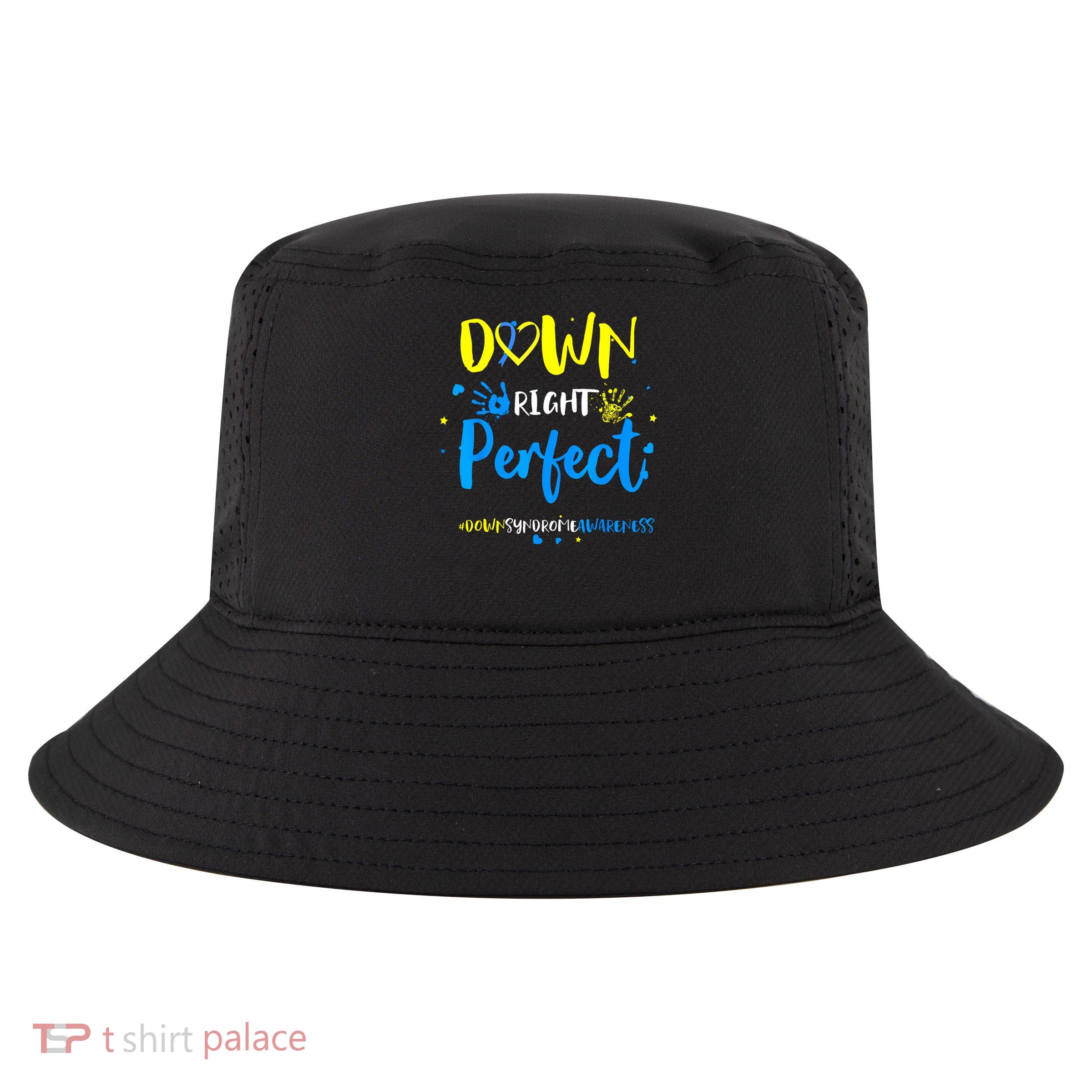 Down Right Perfect Down Syndrome Awareness Ribbon Cool Comfort Performance Bucket Hat