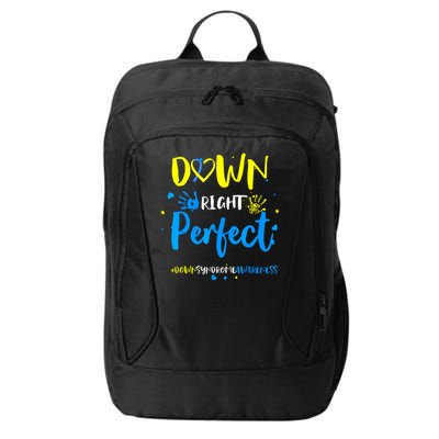 Down Right Perfect Down Syndrome Awareness Ribbon City Backpack