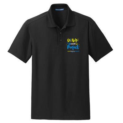 Down Right Perfect Down Syndrome Awareness Ribbon Dry Zone Grid Polo