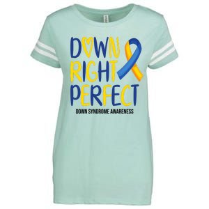 Down Right Perfect Down Syndrome Awareness Enza Ladies Jersey Football T-Shirt