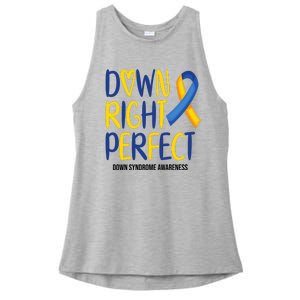 Down Right Perfect Down Syndrome Awareness Ladies PosiCharge Tri-Blend Wicking Tank