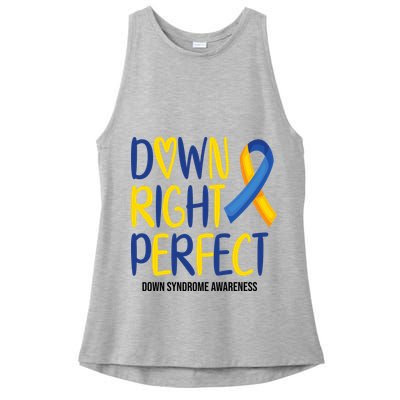 Down Right Perfect Down Syndrome Awareness Ladies PosiCharge Tri-Blend Wicking Tank