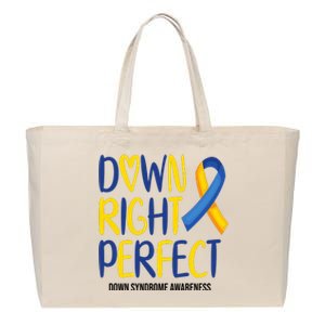 Down Right Perfect Down Syndrome Awareness Cotton Canvas Jumbo Tote