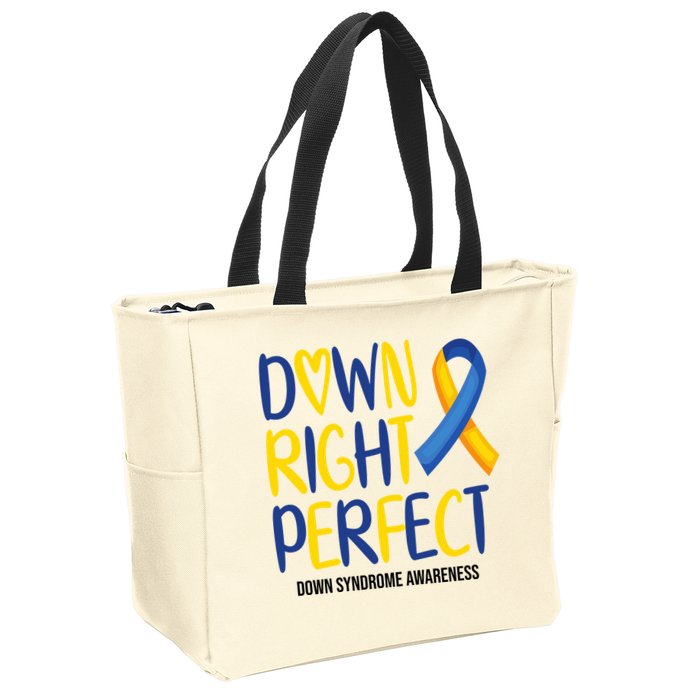 Down Right Perfect Down Syndrome Awareness Zip Tote Bag